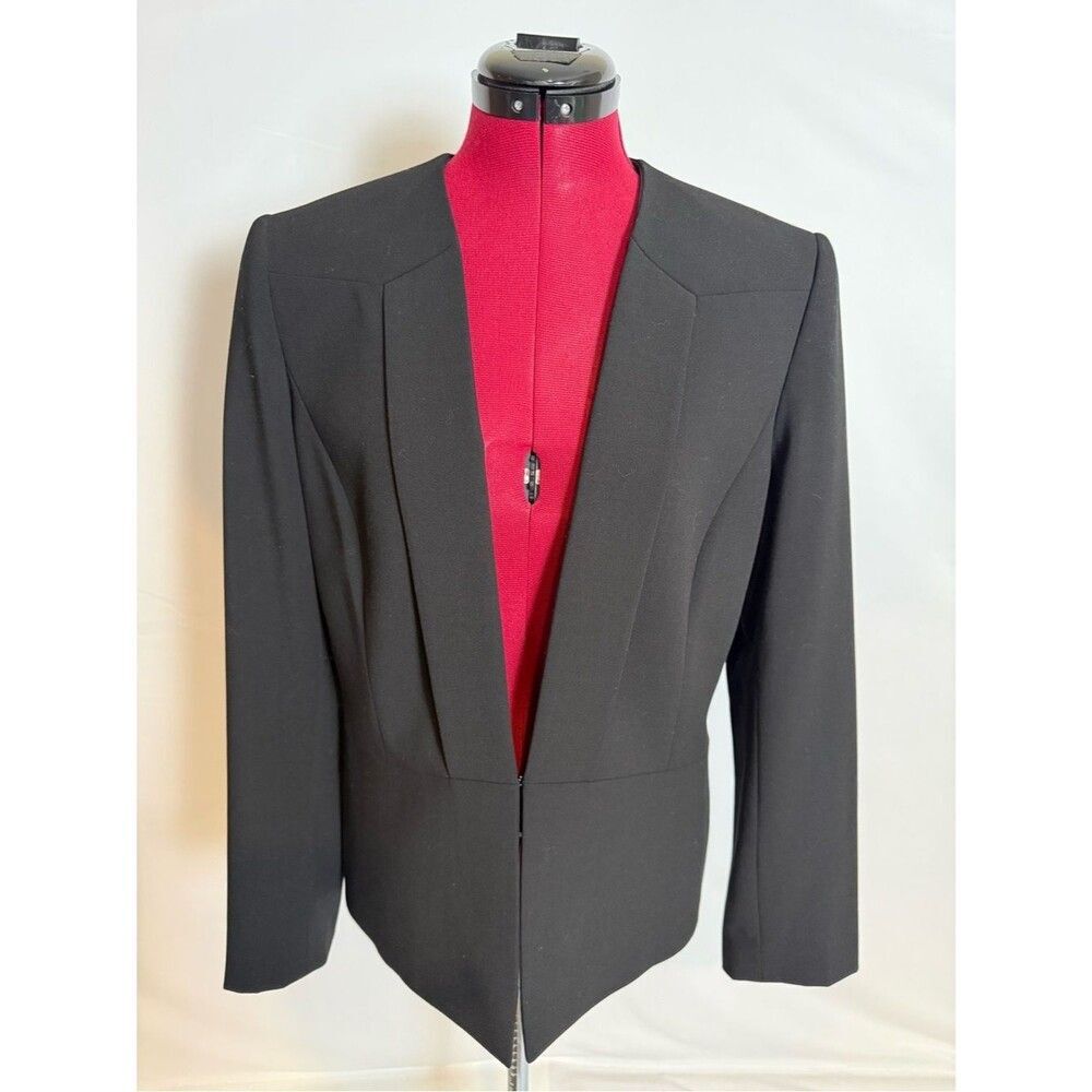 Preston & York Open-Front Tailored Blazer Women's Size 8 Black Long Sleeves